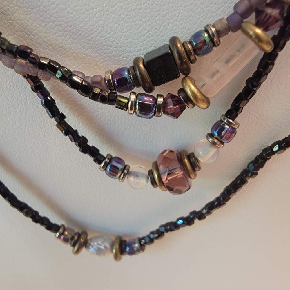 Bohemian 4 Strand Beaded Necklace - Picture 6 of 8